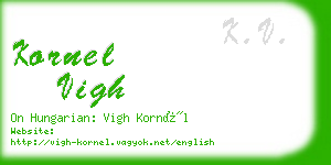 kornel vigh business card